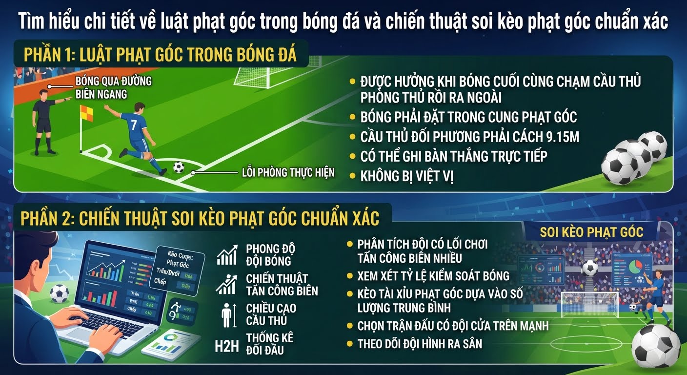 luật phạt góc trong bóng đá