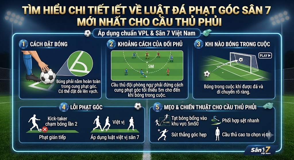luật đá phạt góc sân 7