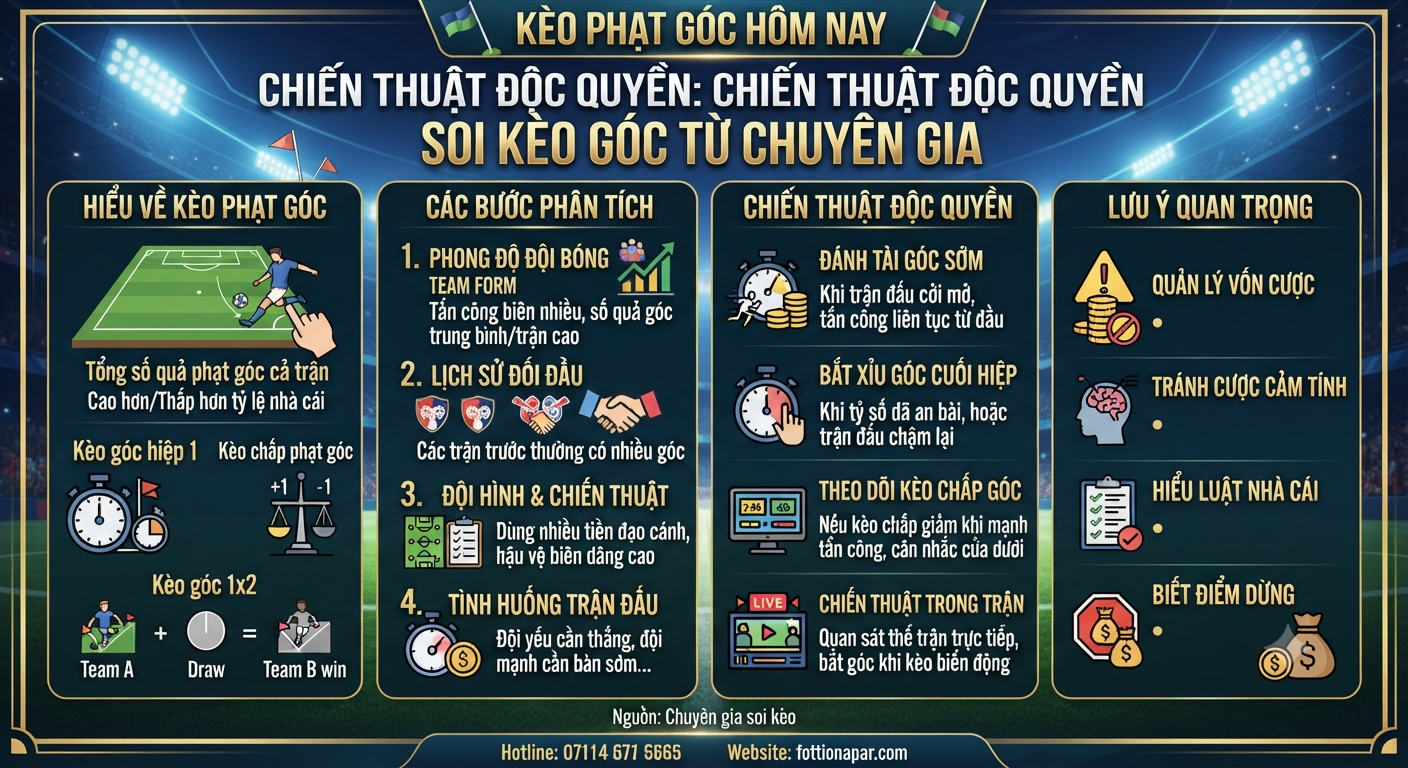 kèo phạt góc hôm nay
